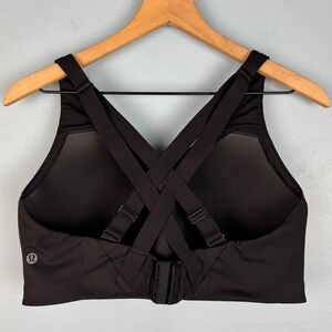 Lululemon Energy Padded Sports Bra Womens 40D Black High Support Strappy Workout